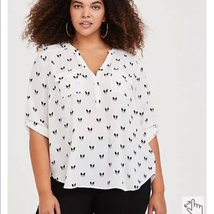 Torrid Harper Boston Terrier Georgette Blouse